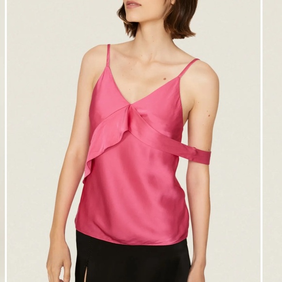 NWOT RARE Helmut Lang Rent the Runway Sash Slip Tank in Hot Pink Size 2 - Picture 5 of 11